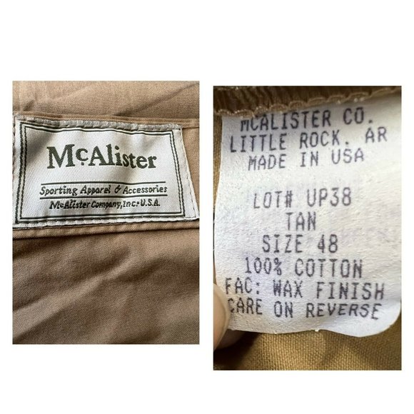 McAlister Upland Hunting Pants 48x36 Unhemmed Khaki and Olive Green Wax Canvas - Picture 8 of 12